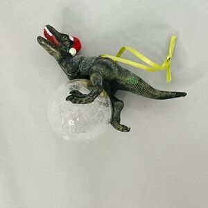 Design Toscano Blitzer the T-Rex Holiday Ornament Before reindeer, Santa's sleig